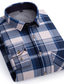 Χαμηλού Κόστους Επίσημα πουκάμισα-Ανδρικά Σακί Ναυτικό μπλε + λευκό Σκούρο κόκκινο Κίτρινο Μακρυμάνικο Καρό / Ριγέ / Chevron Κλασσικός γιακάς Φθινόπωρο / Χειμώνας Διακοπές Εταιρική Ένδυση Ρούχα Στάμπα