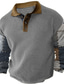 Χαμηλού Κόστους Γραφικό Polo-Συνδυασμός Χρωμάτων Καρό / Τετραγωνισμένο Ανδρικά Καθημερινό 3D Στάμπα Βάφλα Πόλο Μπλουζάκι γκολφ πόλο ΕΞΩΤΕΡΙΚΟΥ ΧΩΡΟΥ Καθημερινά Streetwear Ύφασμα βάφλας Μακρυμάνικο Απορρίπτω Μπλουζάκια πόλο