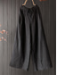 cheap Wide Leg &amp; High Waisted-Women&#039;s Wide Leg Pants Trousers Vacation Vintage Streetwear Full Length High Waist Plain Drawstring Elastic Waist High Cut Comfort Breathability Soft Micro-elastic Vacation Home Street Black Red