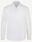 cheap Men&#039;s Linen Shirts-Men&#039;s Shirt Linen Shirt Beach Shirt White Blue Dark Gray Long Sleeve Plain Lapel Spring &amp;  Fall Casual Daily Clothing Apparel