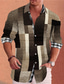 cheap Men&#039;s Printed Shirts-Plaid / Check Casual Men&#039;s Shirt Daily Wear Going out Weekend Fall &amp; Winter Turndown Long Sleeve Brown S, M, L Slub Fabric Shirt