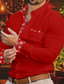 billiga fritidsskjortor för män-Herr Skjorta Knapp upp skjorta Casual skjorta Svart Vit Rubinrött Armégrön Långärmad Färgblock Kavajslag Dagligen Semester Framficka Kläder Mode Ledigt Bekväm