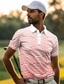 cheap Graphic Polo-Lines / Waves Men&#039;s Abstract Print 3D Golf Polo Polo Shirt Outdoor Daily Wear Streetwear Polyester Short Sleeve Turndown Polo Shirts Pink Blue Summer S M L Micro-elastic Lapel Polo