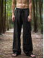 ieftine pantaloni de in-Bărbați Pantaloni de in Pantaloni Cordon Talie elastică Picior drept Simplu Confort Respirabil Casual Zilnic Concediu Modă Stil Clasic Negru Alb