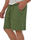 cheap Men&#039;s Shorts-Men&#039;s Shorts Linen Shorts Summer Shorts Drawstring Elastic Waist Straight Leg Plain Comfort Breathable Short Casual Daily Holiday Fashion Classic Style Black Army Green