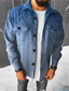 Χαμηλού Κόστους Ανδρικά πουκάμισα με στάμπα-Φλοράλ Γεωμετρία Καθημερινό Ανδρικά Πουκάμισο Μπουφάν πουκάμισο Καθημερινά Ρούχα Εξόδου Σαββατοκύριακο Φθινόπωρο &amp; Χειμώνας Απορρίπτω Μακρυμάνικο Θαλασσί, Γκρίζο Τ, M, L Πολικό αρκουδάκι φλις