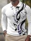 Χαμηλού Κόστους Γραφικό Polo-Μουσικές νότες Ανδρικά Καθημερινό 3D Στάμπα Βάφλα Πόλο Μπλουζάκι ΕΞΩΤΕΡΙΚΟΥ ΧΩΡΟΥ Καθημερινά Streetwear Ύφασμα βάφλας Μακρυμάνικο Απορρίπτω Μπλουζάκια πόλο Μαύρο Λευκό Φθινόπωρο &amp; Χειμώνας Τ M L