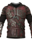 cheap Graphic Hoodies-Men&#039;s Hoodie Pullover Hoodie Sweatshirt 1 2 3 4 5 Hooded Graphic Armor Viking Lace up Casual Daily Holiday 3D Print Sportswear Casual Big and Tall Spring &amp;  Fall Clothing Apparel Hoodies Sweatshirts