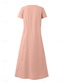 cheap Plain Dresses-Women&#039;s Casual Dress Long Dress Maxi Dress Pocket Date Maxi Basic Crew Neck Short Sleeve Black Pink Sky Blue Color