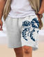 baratos Calções para Homem-shorts de algodão masculino shorts de verão shorts de praia estampado cordão cintura elástica conforto animal respirável curto férias ao ar livre saindo mistura de algodão havaiano casual branco rosa