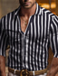 Χαμηλού Κόστους επαγγελματικά casual πουκάμισα-Ανδρικά Πουκάμισο Επίσημο Πουκάμισο Πουκάμισο με κουμπιά Μαύρο Λευκό Ρουμπίνι Μακρυμάνικο Ριγέ Πέτο Άνοιξη &amp; Χειμώνας Γραφείο &amp; Καριέρα Γαμήλιο Πάρτι Ρούχα