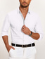 cheap Men&#039;s Casual Shirts-Men&#039;s Shirt Button Up Shirt Casual Shirt Summer Shirt Black White Blue Long Sleeve Plain Lapel Daily Vacation Clothing Apparel Fashion Casual Comfortable Smart Casual