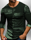 Χαμηλού Κόστους Ανδρικό Γραφικό T-shirt-Γραφική Κουρελού Μοντέρνα Υψηλής Ποιότητας Καθημερινό Ανδρικά 3D εκτύπωση Πουκάμισο Henley Μπλουζάκι βάφλα Υπαίθρια Αθλήματα Αργίες Φεστιβάλ Κοντομάνικη μπλούζα Μαύρο Καφέ Πράσινο του τριφυλλιού