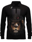 cheap Graphic Polo-Lion Men&#039;s Casual Print 3D Outdoor Casual Daily Streetwear Polyester Long Sleeve Turndown Polo Shirts Black Brown Fall &amp; Winter S M L Micro-elastic Lapel Polo