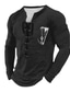 Χαμηλού Κόστους Ανδρικό Γραφικό T-shirt-Γραφική Γκόθικ Μοντέρνα Καθημερινά Υπαίθριο Ανδρικά 3D εκτύπωση Μπλουζάκι Causal Αργίες Εξόδου Κοντομάνικη μπλούζα Μαύρο Λευκό Μακρυμάνικο Γιακάς Πουκάμισο Άνοιξη &amp; Χειμώνας Ρούχα Τ M L XL 2XL 3XL