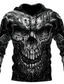 cheap Graphic Hoodies-Men&#039;s Pullover Hoodie Sweatshirt 1 2 3 4 Dark Gray Hooded Skull Graphic Prints Print Daily Sports 3D Print Streetwear Designer Basic Spring &amp;  Fall Clothing Apparel Hoodies Sweatshirts  Long Sleeve