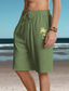 abordables Bermudas de hombre-Hombre Pantalón corto Pantalones cortos de verano Pantalones cortos de playa Correa Cintura elástica Estampado Árbol de coco Comodidad Transpirable Corto Exterior Festivos Noche Mezcla de Algodón