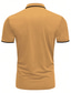 billiga klassisk polo-Herr POLO Shirt Knapp upp Polos Arbete Företag Kavajslag Kortärmad Mode Grundläggande Färgblock Lappverk Sommar Normal Svart Vit Röd Marinblå POLO Shirt