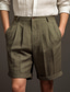 cheap Men&#039;s Shorts-Men&#039;s Shorts Linen Shorts Summer Shorts Pleated Shorts Button Pocket Pleats Plain Comfort Breathable Short Casual Daily Holiday Fashion Designer Black White