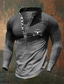 Χαμηλού Κόστους Ανδρικό Γραφικό T-shirt-Γραφική Συνδυασμός Χρωμάτων Cowboy Καθημερινά Ρετρό / Βίντατζ Καθημερινό Ανδρικά 3D εκτύπωση Πουκάμισο Henley Αργίες Εξόδου Φεστιβάλ Κοντομάνικη μπλούζα Θαλασσί Καφέ Πράσινο του τριφυλλιού Μακρυμάνικο