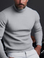 cheap Men&#039;s Pullover Sweater-Men&#039;s Pullover Sweater Jumper Turtleneck Sweater Knitwear Ribbed Knit Regular Basic Plain Turtleneck Keep Warm Modern Contemporary Daily Wear Going out Clothing Apparel Fall &amp; Winter Black Wine M L XL