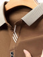 abordables polo classique-Homme Polos boutonnés Tee Shirt Golf Entreprise Revers manche longue Mode basique Couleur unie Bouton Printemps &amp; Automne Standard Noir bleu marine Marron Rouge Rose Polos boutonnés