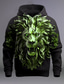 cheap Graphic Hoodies-Graphic Lion Men&#039;s Fashion 3D Print Hoodie Vacation Going out Streetwear Hoodies Black Red Long Sleeve Hooded Print Front Pocket Spring &amp;  Fall Designer Hoodie Sweatshirt