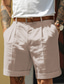 abordables Shorts pour hommes-Homme Short Short en lin Short d&#039;été Short plissé Poche Pli Jambe droite Plein Confort Respirable Court Casual du quotidien Vacances Mode Design Noir Blanche
