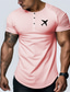 tanie T-shirty męskie z nadrukiem-Graficzny Moda Codzienny Męskie Koszula Henley Raglanowa koszulka Sporty na świeżym powietrzu Święto Wyjściowe Podkoszulek Biały Rumiany róż Niebieski Krótki rękaw Henley Koszula Wiosna i lato Odzież
