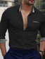 billiga fritidsskjortor för män-Herr Skjorta Knapp upp skjorta Casual skjorta Svart Vit Mörkblå Ljusblå Långärmad Färgblock Geometrisk Kavajslag Bröllop Dagligen Lappverk Kläder Mode Ledigt Smart Casual