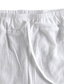 abordables Shorts pour hommes-Homme Short Short en lin Short d&#039;été Pantalons Capri Cordon Taille elastique Jambe droite Plein Confort Respirable Mollet Casual du quotidien Vacances Mélange de Lin &amp; Coton Mode Style classique Bleu