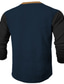 tanie T-shirty męskie z nadrukiem-Graficzny Litera Moda Designerskie Codzienny Męskie Druk 3D Koszula Henley T-shirt waflowy Sporty na świeżym powietrzu Święto Festiwal Podkoszulek Czarny Granatowy Brązowy Długi rękaw Henley Koszula