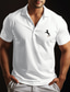 voordelige klassieke polo-Voor heren POLO Shirt Polo&#039;s met knopen Casual Sport Revers Korte mouw Modieus Basic Paard Geborduurd Zomer Normale pasvorm Zwart Wit Marineblauw Licht Grijs POLO Shirt