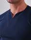 economico Magliette casual da uomo-Per uomo maglietta T-shirt Maglia a maniche lunghe Liscio A V Strada Da mare Manica lunga Abbigliamento Sport Originale Essenziale