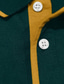 baratos polo clássico-Homens Camiseta Polo Polos de botões Casual Esportes Lapela Manga Longa Moda Básico Bloco de cor Patchwork Bordado Primavera &amp; Outono Normal Branco Vermelho Azul Marinha Verde Escuro Camiseta Polo