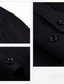 voordelige Nette overhemden-Voor heren Overhemd Button-down overhemd Zwart Wit Donkerblauw Lange mouw Effen Revers Lente &amp; Herfst Toimisto &amp; ura Bruiloft Kleding