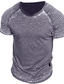 お買い得  メンズカジュアルTシャツ-男性用 Tシャツ ティートップ 平織り スリムプリーツ クルーネック ストリート バケーション 半袖 衣類 ヴィンテージ デザイナー ベーシック