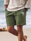 baratos Calções para Homem-shorts de algodão masculino shorts de verão shorts de praia impressão cordão cintura elástica coqueiro conforto respirável curto férias ao ar livre saindo mistura de algodão havaiano casual exército