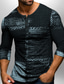 tanie T-shirty męskie z nadrukiem-Graficzny Niejednolita całość Moda Designerskie Codzienny Męskie Druk 3D Koszula Henley T-shirt waflowy Sporty na świeżym powietrzu Święto Festiwal Podkoszulek Czarny Brązowy Zielony Długi rękaw