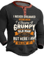 cheap Men&#039;s Graphic Tshirts-Graphic Letter Old Man Fashion Daily Casual Men&#039;s 3D Print Henley Shirt Casual Holiday Going out T shirt Black Navy Blue Army Green Long Sleeve Henley Shirt Spring &amp;  Fall Clothing Apparel S M L XL
