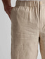 abordables Shorts pour hommes-Homme Short Short en lin Short d&#039;été Bouton Poche Taille elastique Plein Confort Respirable Extérieur du quotidien Sortie Mélange de Lin &amp; Coton Mode Décontractées Noir Kaki