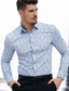 cheap Men&#039;s Printed Shirts-Geometry Business Men&#039;s Shirt Daily Wear Going out Spring &amp; Summer Turndown Long Sleeve Blue, Beige, Gray S, M, L 4-Way Stretch Fabric Shirt