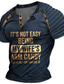 abordables T-shirts graphiques pour hommes-Lettre Graphic Décontractées Millésime Rétro Homme 3D effet Chemise Henley Shirt T-shirt raglan Sortie T-shirt bleu marine Kaki Vert Véronèse Manche Courte Henley Chemise Printemps été Vêtement Tenue