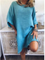 baratos design de vestidos de algodão e linho-Mulheres Branco Rosa Azul Verão Minivestido Vestidos inspirados em linho Camisetão Vestido de verão de algodão Básico Diário Final de semana Ajuste Largo Tecido Gola Redonda