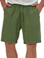 baratos Calções para Homem-Homens Calção Shorts de linho Shorts de verão Com Cordão Cintura elástica Perna reta Tecido Conforto Respirável Curto Casual Diário Feriado Moda Estilo Clássico Preto Verde Tropa