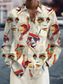 abordables Camisas estampadas para hombre-carnaval abstracto camisa de hombre abstracta uso diario salir fin de semana otoño&amp;amp; camisa de invierno manga larga negro, azul, arcoiris s, m, l flameado