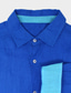 abordables camisas de lino para hombre-Hombre Camisa camisa de lino Abotonar la camisa Camisa de playa Azul Piscina Manga Larga Bloque de color Diseño Primavera &amp; Otoño Casual Diario Ropa Empalme