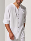 cheap Men&#039;s Casual Shirts-Men&#039;s Shirt Button Up Shirt Casual Shirt White Long Sleeve Plain Hooded Daily Vacation Clothing Apparel Fashion Casual Comfortable