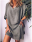 baratos design de vestidos de algodão e linho-Mulheres Branco Rosa Azul Verão Minivestido Vestidos inspirados em linho Camisetão Vestido de verão de algodão Básico Diário Final de semana Ajuste Largo Tecido Gola Redonda