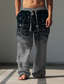tanie lniane spodnie-Męskie Zabytkowe Geometryczny Lniane spodnie Spodnie Średni Talia Na zewnątrz Dzienne zużycie Streetwear Jesień i zima Regularny